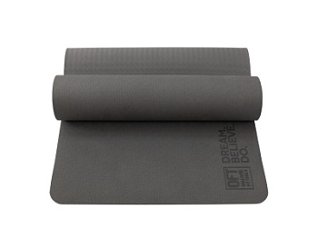 Коврик для йоги и фитнеса 185 х 80 см толщина 8 мм TPE серый
