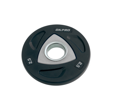 Диск олимпийский полиуретановый 2,5 кг OKPRO серый лого