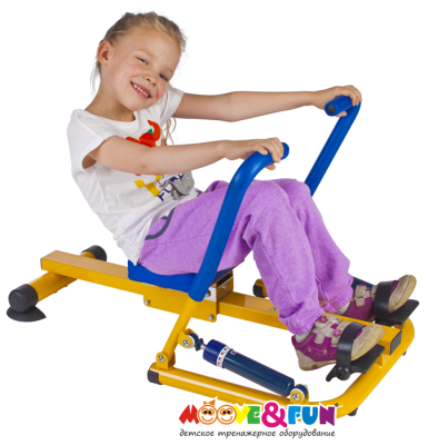 Детский гребной тренажер с двумя рукоятками