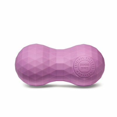 Набор из двух массажных мячей с кистевым эспандером пурпурный