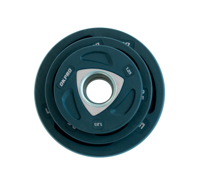 Диск олимпийский полиуретановый 10 кг OKPRO серый лого