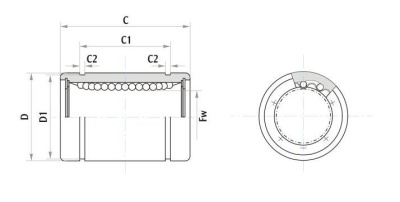 Подшипник линейный LM25UU (GS348)