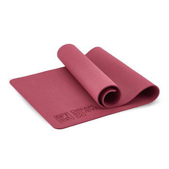 Коврик для йоги и фитнеса 185 х 80 см толщина 8 мм TPE бордовый