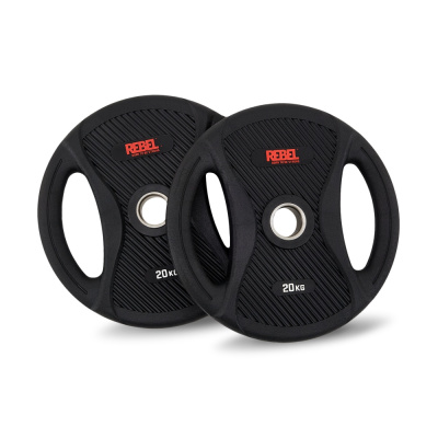 Диск олимпийский обрезиненный с двумя хватами 20 кг REBEL