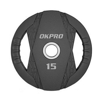 Диск олимпийский обрезиненный 15 кг OKPRO