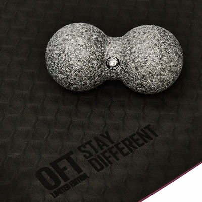 Шар массажный сдвоенный 16 х 8 см серый