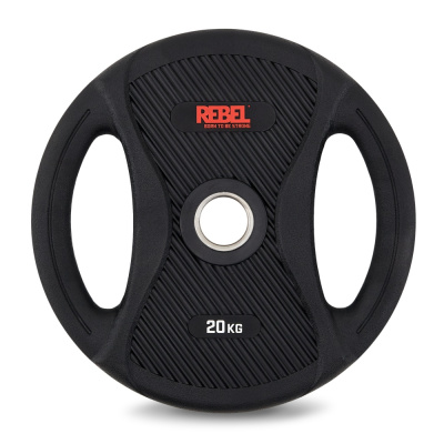 Диск олимпийский обрезиненный с двумя хватами 20 кг REBEL