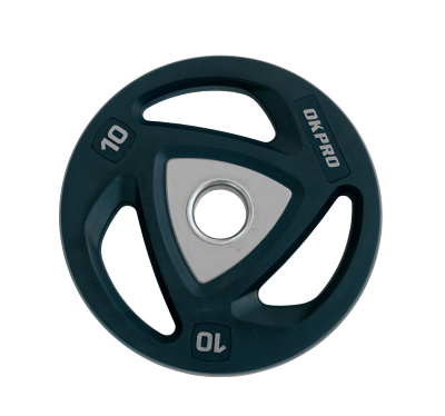 Диск олимпийский полиуретановый 10 кг OKPRO серый лого