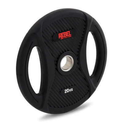 Диск олимпийский обрезиненный с двумя хватами 20 кг REBEL
