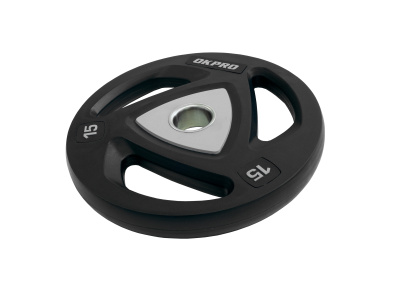 Диск олимпийский полиуретановый 15 кг OKPRO серый лого