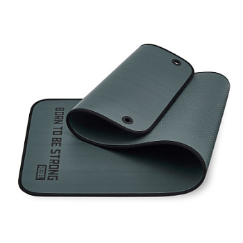 Мат для аэробики NBR 10 мм графитовый с кольцами (черный кант)