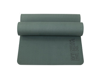 Коврик для йоги и фитнеса 185 х 80 см толщина 8 мм TPE темно-зеленый