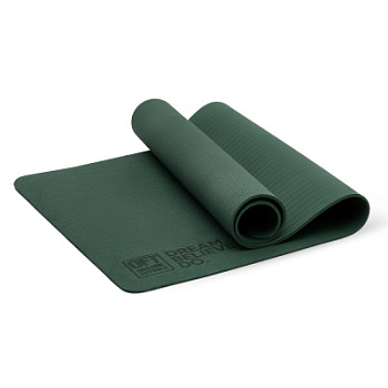 Коврик для йоги и фитнеса 185 х 80 см толщина 8 мм TPE темно-зеленый